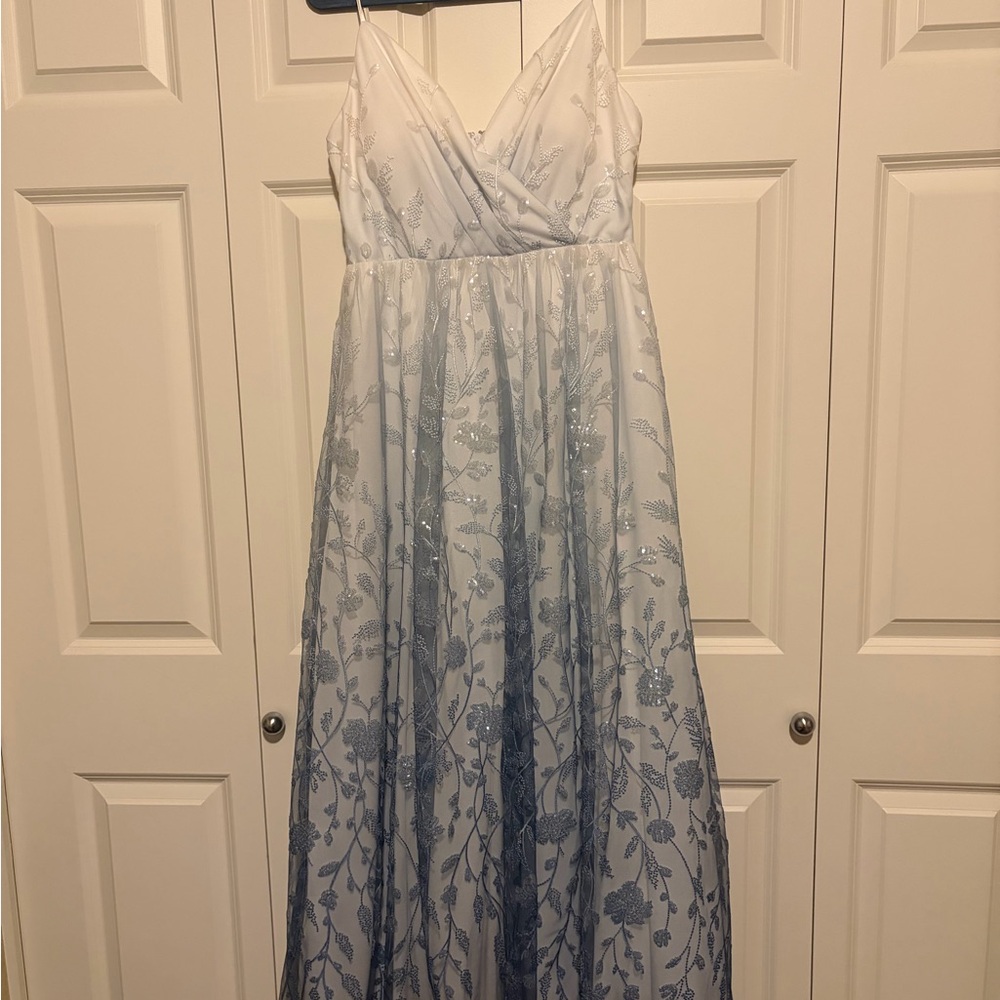 Trixxi White and Blue Floral Dress